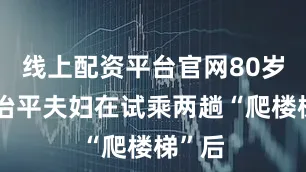 线上配资平台官网80岁的王治平夫妇在试乘两趟“爬楼梯”后