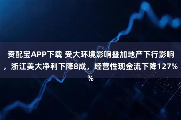 资配宝APP下载 受大环境影响叠加地产下行影响，浙江美大净利下降8成，经营性现金流下降127%