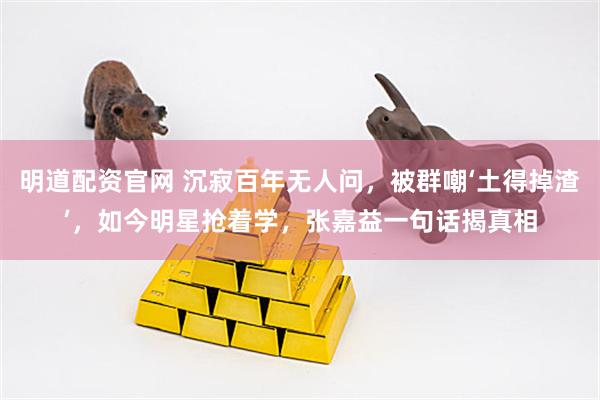 明道配资官网 沉寂百年无人问，被群嘲‘土得掉渣’，如今明星抢着学，张嘉益一句话揭真相